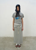 FOLD-OVER JERSEY SKIRT (GREY)